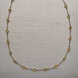 J. Crew Yellow Rhinestones Gold Necklace
